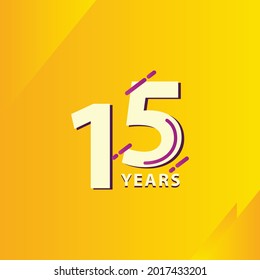 15 Years Anniversary Celebration Vector Template Design Illustration
