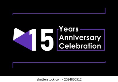 15 Years Anniversary Celebration Vector Template Design