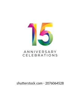 15 Years Anniversary Celebration Vector Template Design Illustration