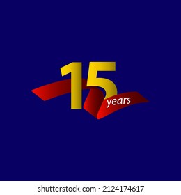 15 Years Anniversary Celebration Vector Template Design Illustration