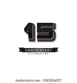 15 years anniversary celebration vector template design illustration