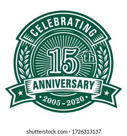 Plantilla de diseño de celebraciones de 15 años. Logo 15. Vector e ilustraciones.