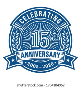 15 years anniversary celebrations design template. 15th logo. Vector and illustrations.