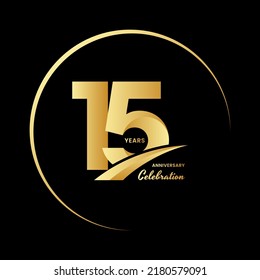 15 years anniversary celebrations logo design concept. Vector template