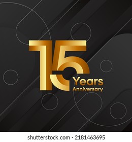 15 years anniversary celebrations logo design concept. Vector templates