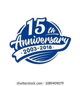 15 years anniversary design template. Vector and illustration. 15th logo.