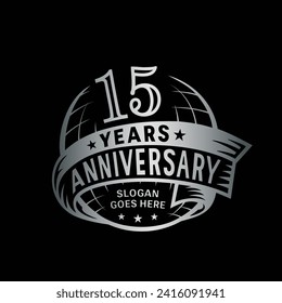 15 years anniversary design template. 15th logo. Vector and illustration.