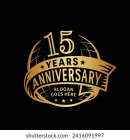 15 years anniversary design template. 15th logo. Vector and illustration.