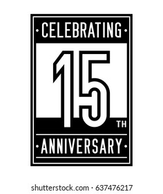 15 years anniversary design template. Vector and illustration.