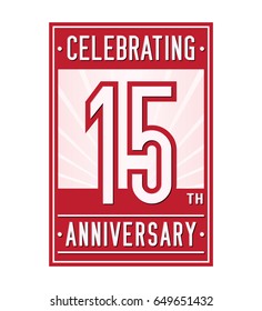 15 years anniversary design template. Vector and illustration