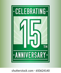 15 years anniversary design template. Vector and illustration