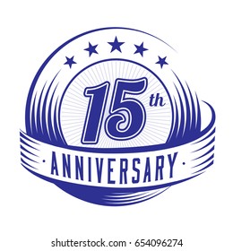 15 years anniversary design template. Vector and illustration. 15th logo.