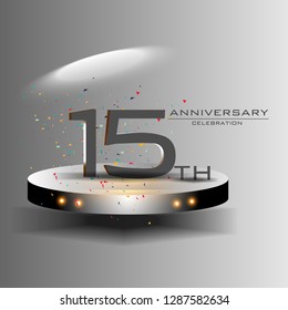 15 years anniversary design vector templates and illustrations, concepts in the future by giving a sci fi feel effect