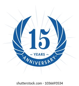 15 years anniversary. Elegant anniversary design.15 years logo.