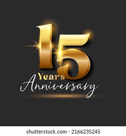 15 years Anniversary Gold Logotype number