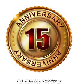 15 Years anniversary golden label. 