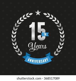 15 years anniversary golden laurel wreath