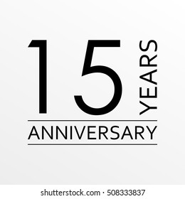 15 years anniversary icon. Anniversary decoration template. Vector illustration.