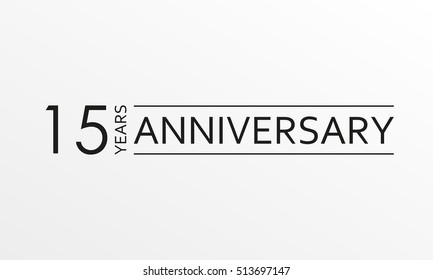 15 years anniversary icon. Anniversary decoration template. Vector illustration.