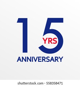 15 years anniversary icon. Anniversary decoration template. Celebrating and birthday emblem. Vector illustration.