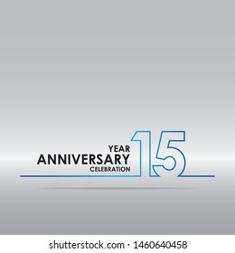 15 years anniversary linked logotype with blue color isolated on white background for company celebration event