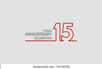 15 years anniversary linked logotype with red color isolated on white background for company celebration event