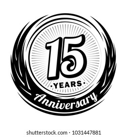 15 years anniversary. Anniversary logo design. 15 years logo.