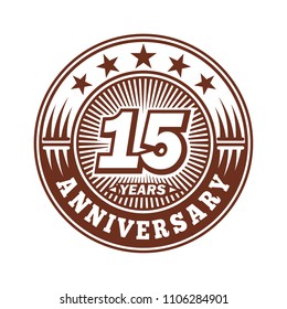 15 years anniversary. Anniversary logo design. Vector and illustration.