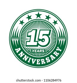 15 years anniversary. Anniversary logo design. Vector and illustration.