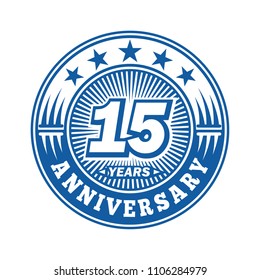 15 years anniversary. Anniversary logo design. Vector and illustration.