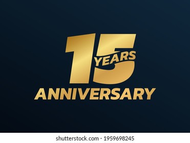 15 years anniversary logo design. 15th birthday celebration icon or badge. Vector illustration.