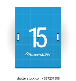 15 Years Anniversary Logo Designed like Flip Calendar