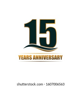 15 Years Anniversary Logo Template with ribbon