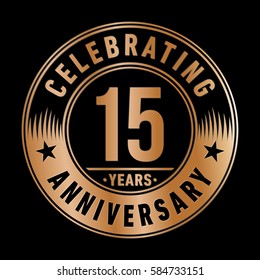 15 years anniversary logo template. Vector and illustration.