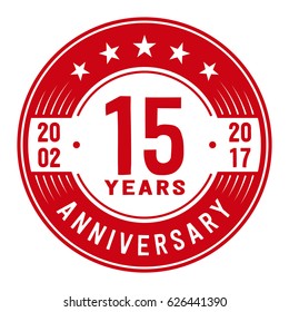 15 years anniversary logo template. Vector and illustration.