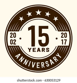 15 years anniversary logo template. Vector and illustration.