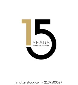 15 Years Anniversary Logo, Vector Template Design element for birthday, invitation, wedding, jubilee and greeting card illustration.