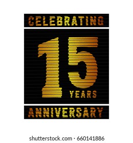 15 years anniversary logo. Vector and illustration.