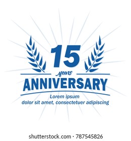 15 years anniversary logo. Vector and illustration.