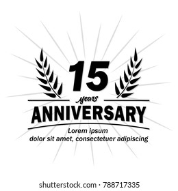 15 years anniversary logo. Vector and illustration.