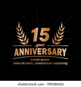15 years anniversary logo. Vector and illustration.