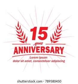 15 years anniversary logo. Vector and illustration.