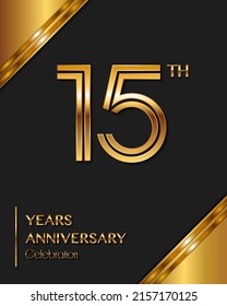 15 Years Anniversary logotype. Anniversary celebration template design for booklet, leaflet, magazine, brochure poster, banner, web, invitation or greeting card. Vector illustrations.