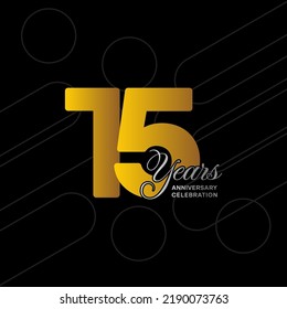 15 years anniversary logotype. Golden anniversary celebration template design, Vector illustrations.