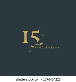 15 years anniversary logotype with modern minimalism style. Vector Template Design Illustration.