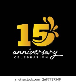 15 Años de Aniversario Número Vector Diseño Plantilla Ilustración Colección