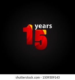 15 Years Anniversary Red Light Vector Template Design Illustration
