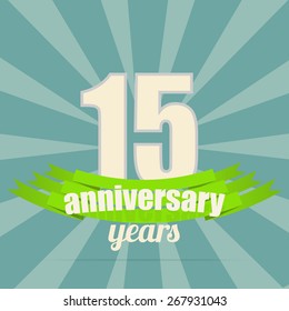 15 years anniversary retro label 