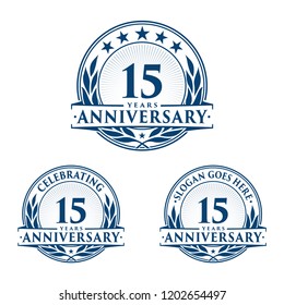 15 years anniversary set. 15th celebration logo collection. Vector and illustration. 