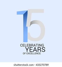 15 years anniversary, signs, symbols. simple design.